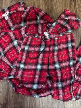 Victoria's Secret Red and White Plaid  Pajama Set
